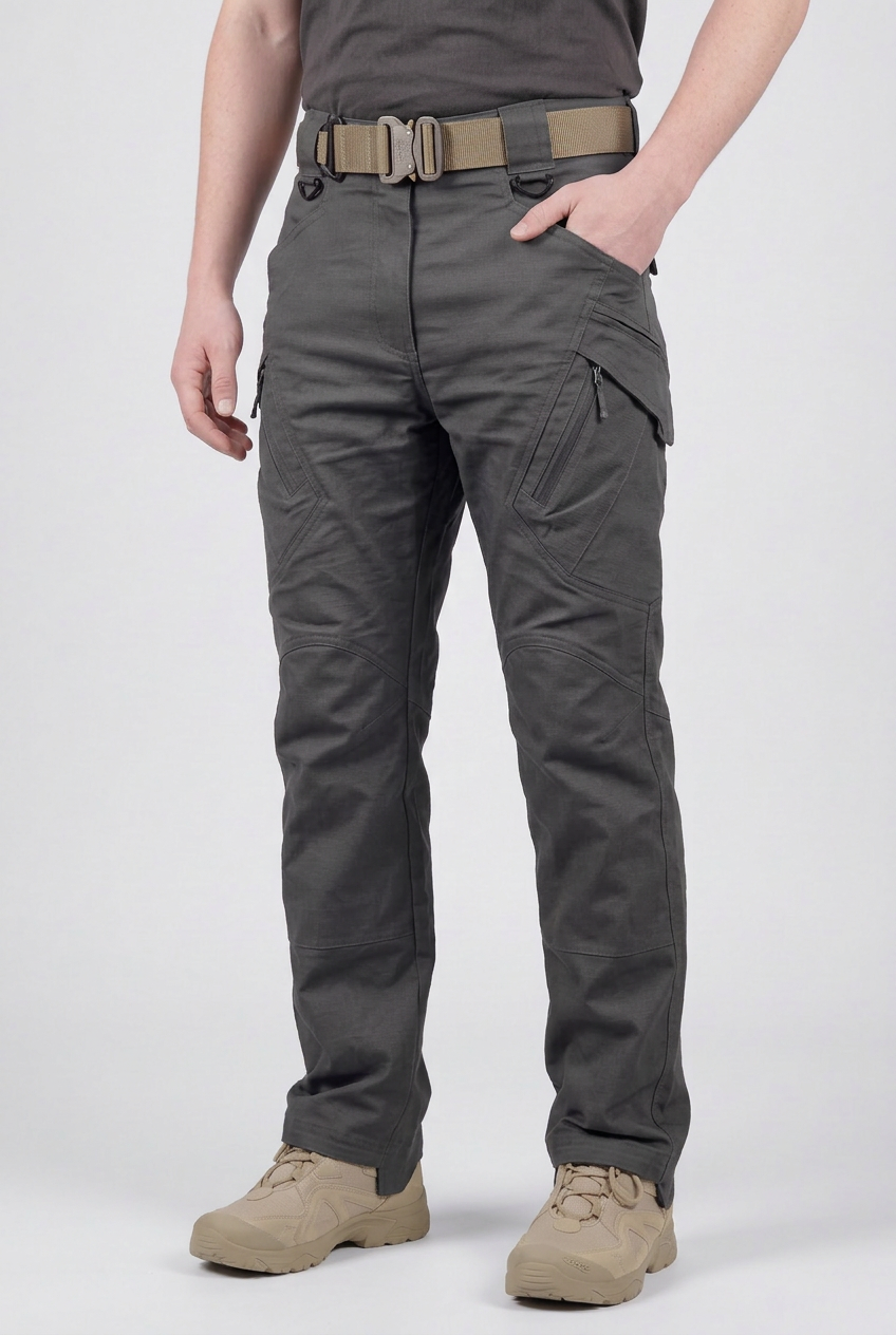 Classic Cotton Cargo Pants with Zip Flap Pockets