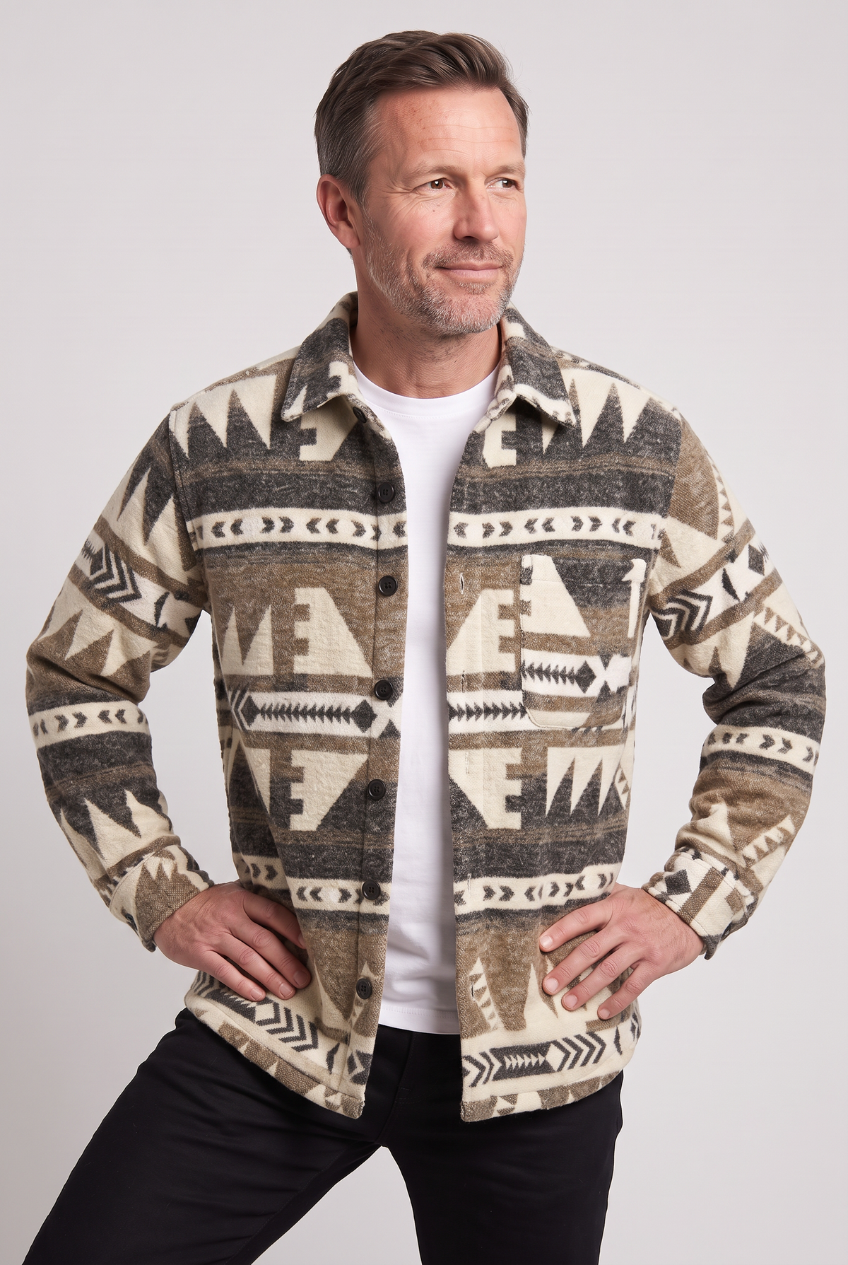 Casual Printed Button Front Jacket