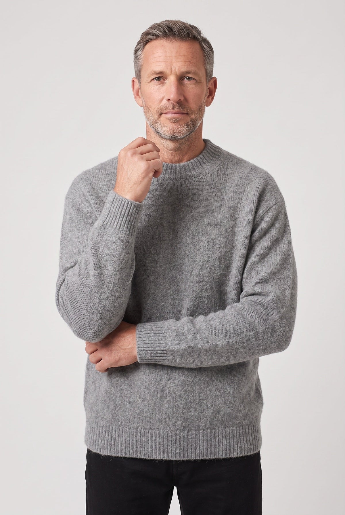 Classic Brushed Knit Crew Neck Sweater