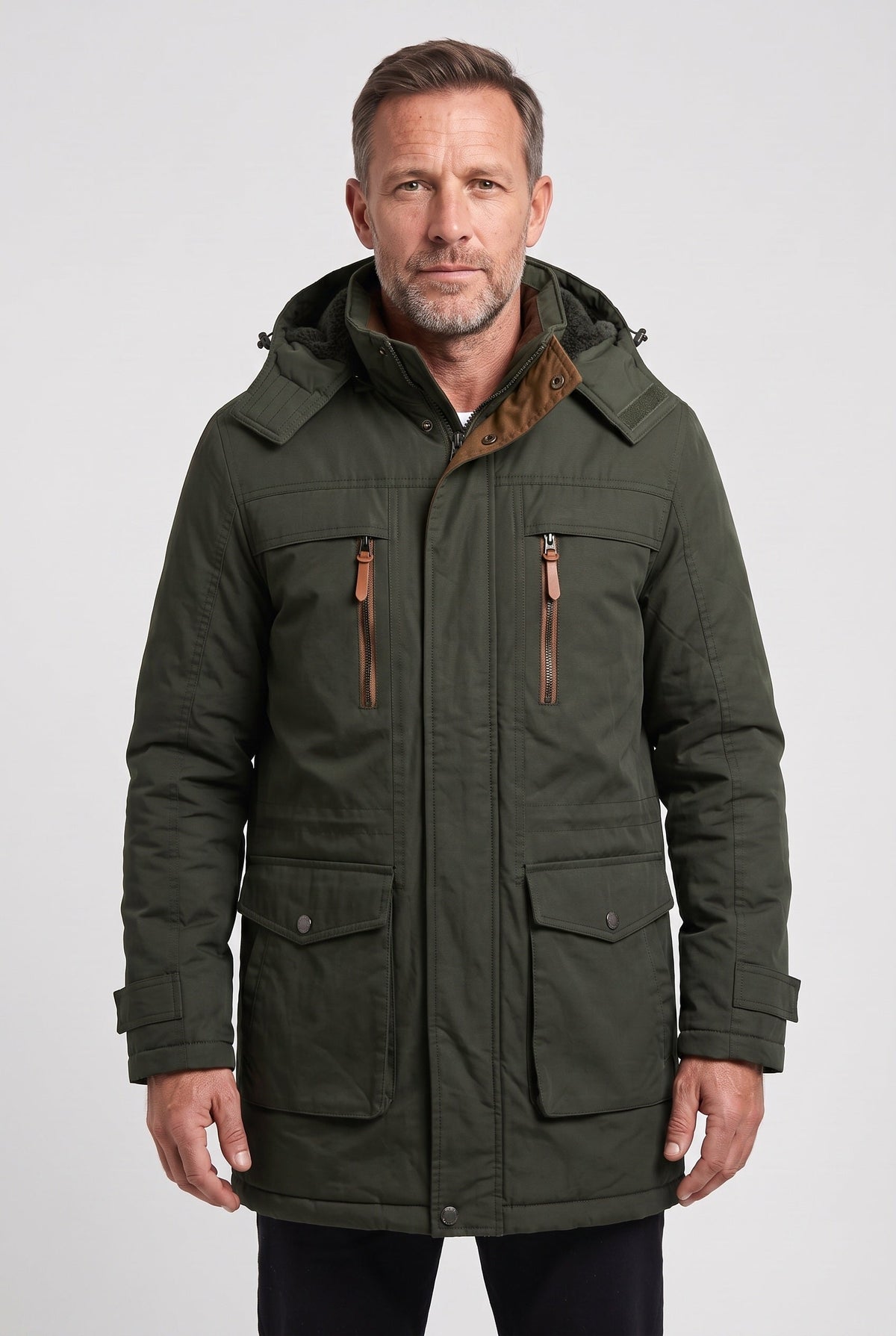 Classic Fleece-Lined Detachable Hood Jacket for Winter