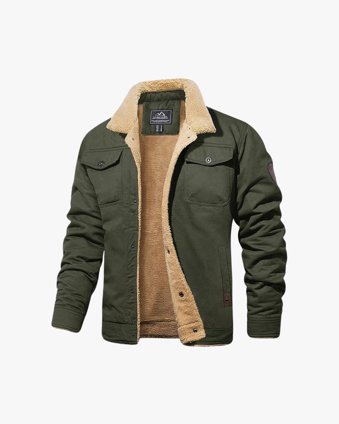 Warm Fleece Lined Mens Flight Jacket