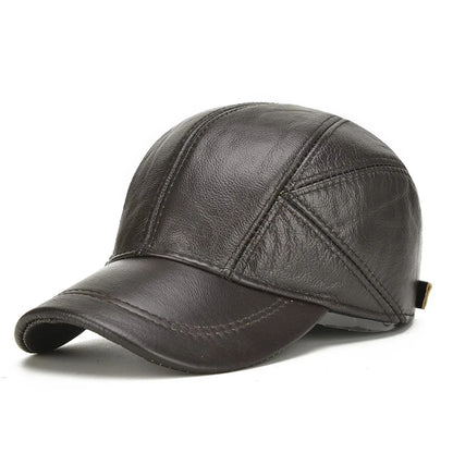Authentic Brown Leather Baseball Cap