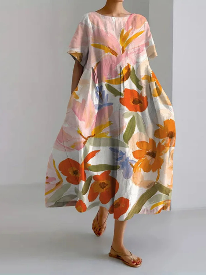 Women's Floral Sundress with Flowy Fit - VibreMode