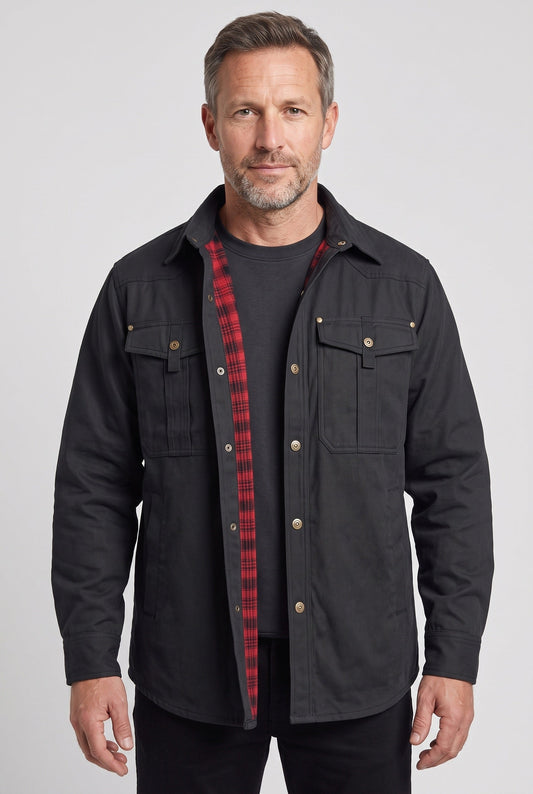 Classic Snap Front Barn Jacket with Flannel Lining
