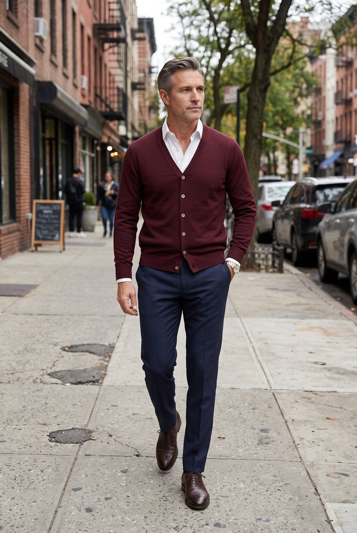 Classic V-Neck Button Front Cardigan