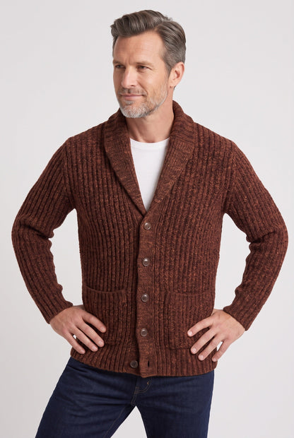 Classic Chunky Rib Knit Cardigan with Button Front