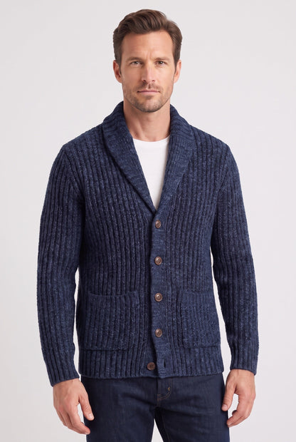 Classic Chunky Rib Knit Cardigan with Button Front