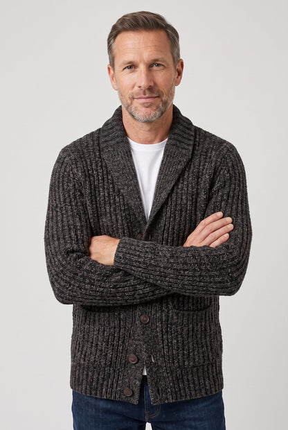 Classic Chunky Rib Knit Cardigan with Button Front