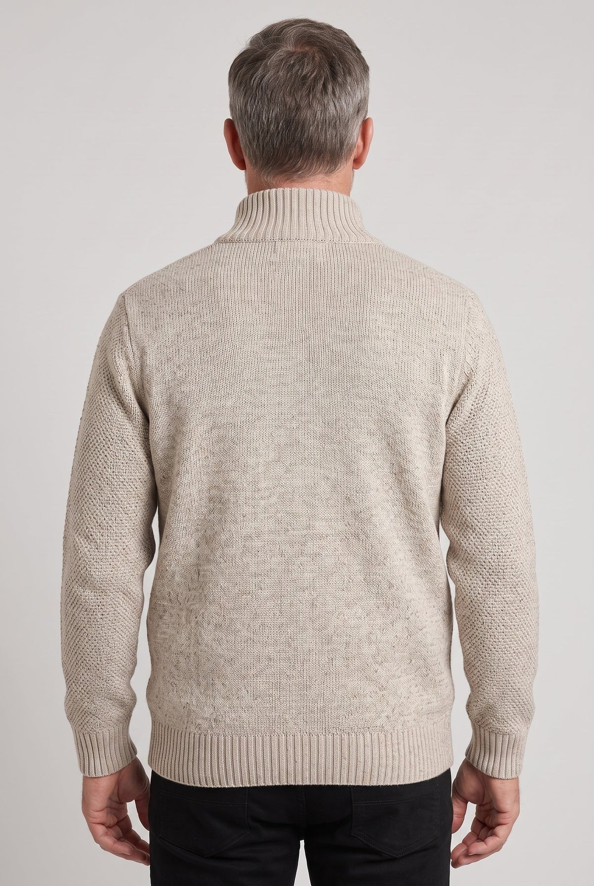 Classic Full Zip Lined Cardigan with Stand Collar