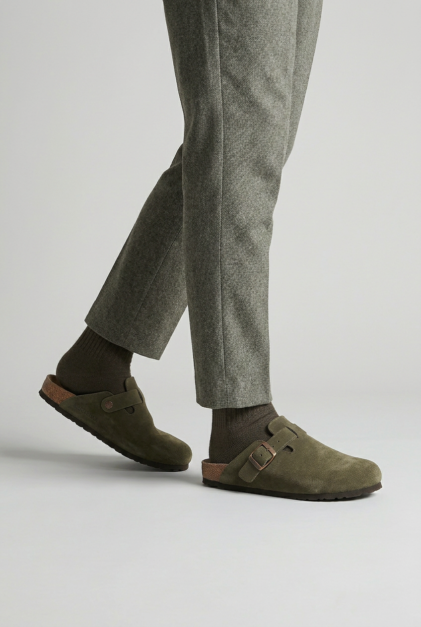 Casual Buckle Strap Clogs with Molded Footbed