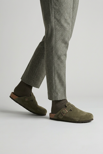 Casual Buckle Strap Clogs with Molded Footbed