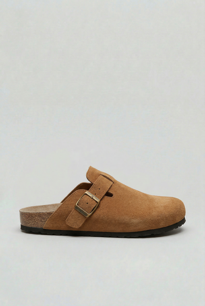 Casual Buckle Strap Clogs with Molded Footbed