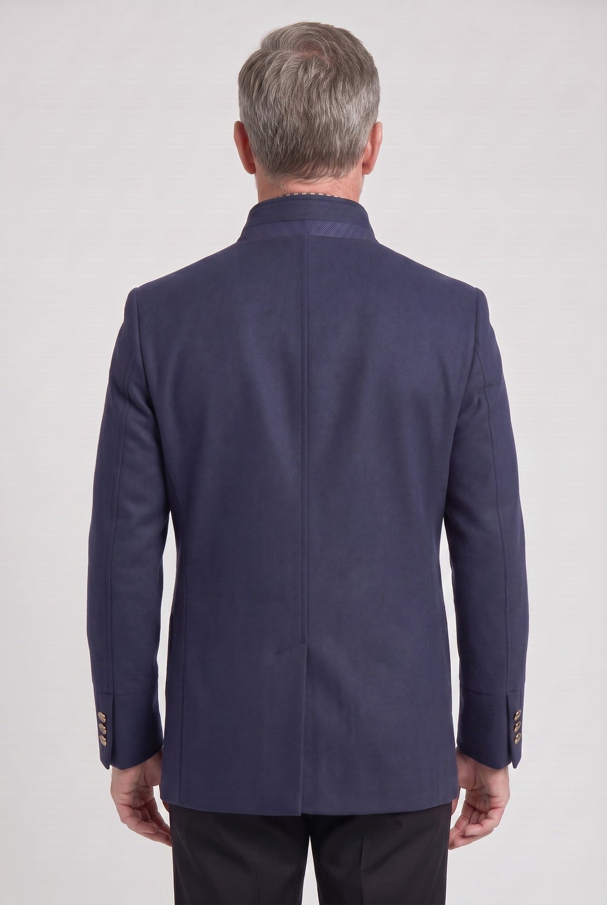 Classic Mandarin Collar Button Front Coat