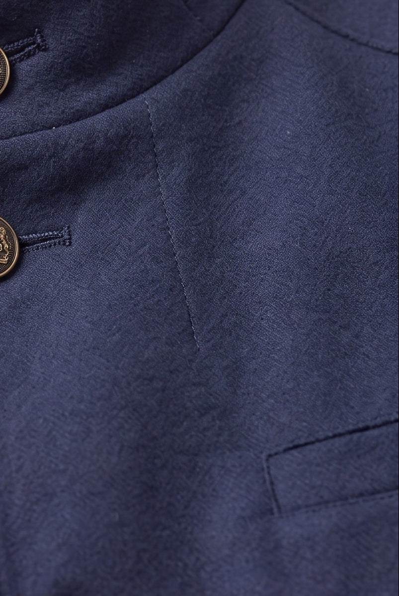 Classic Mandarin Collar Button Front Coat