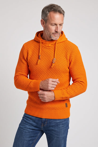 Casual Waffle Knit Crossover Hooded Hoodie