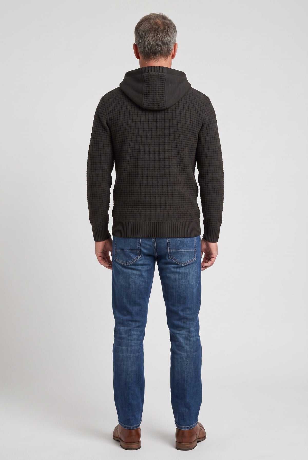 Casual Waffle Knit Crossover Hooded Hoodie