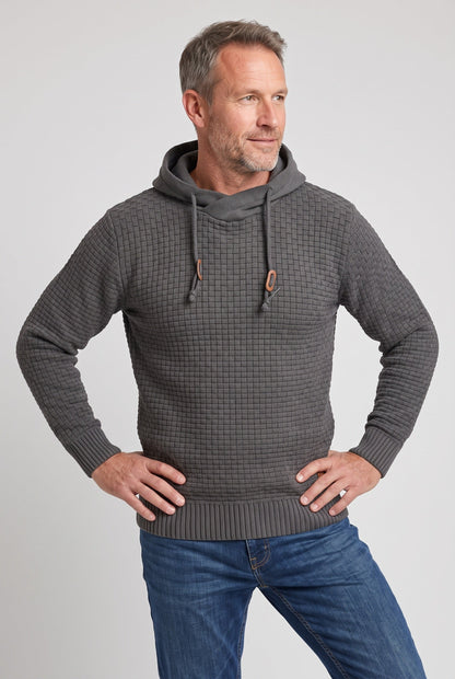 Casual Waffle Knit Crossover Hooded Hoodie