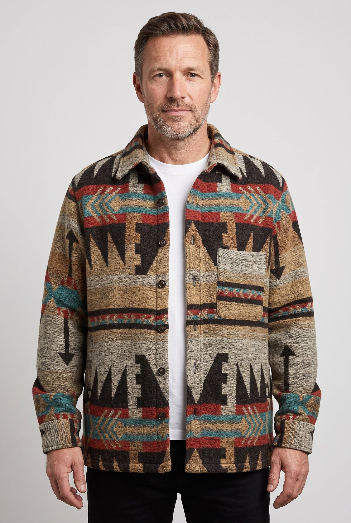 Casual Printed Button Front Jacket