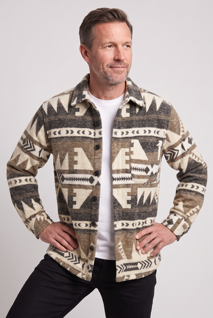 Casual Printed Button Front Jacket
