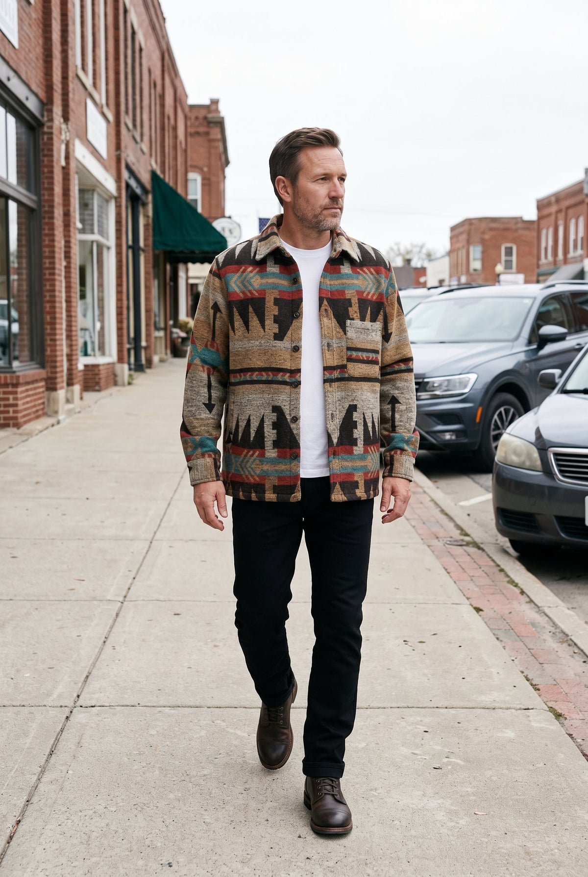 Casual Printed Button Front Jacket