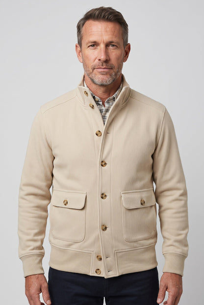 Classic Button Front Stand Collar Jacket