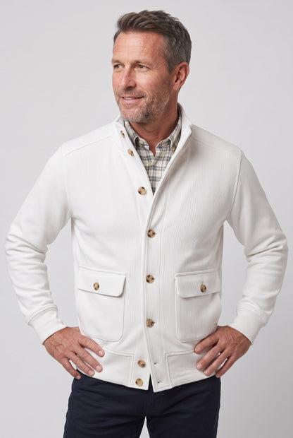 Classic Button Front Stand Collar Jacket