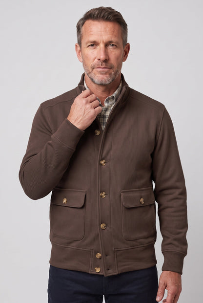 Classic Button Front Stand Collar Jacket