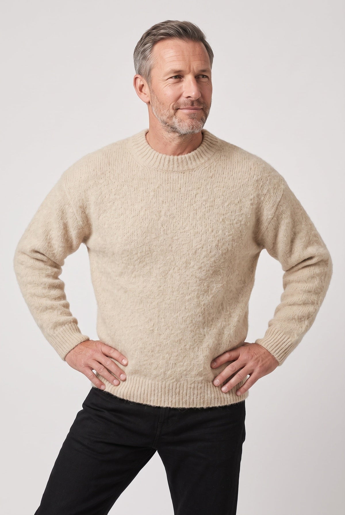 Classic Brushed Knit Crew Neck Sweater