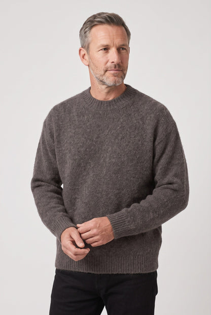 Classic Brushed Knit Crew Neck Sweater