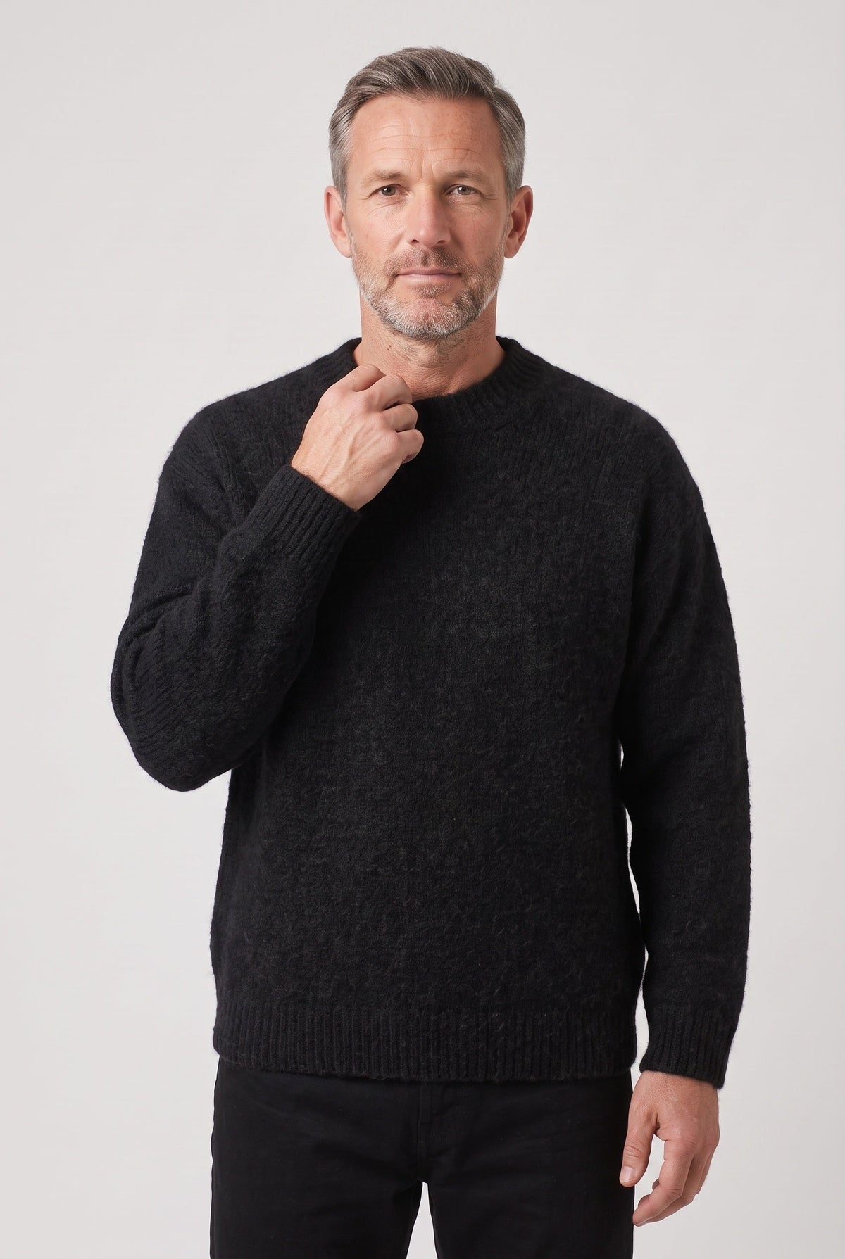 Classic Brushed Knit Crew Neck Sweater