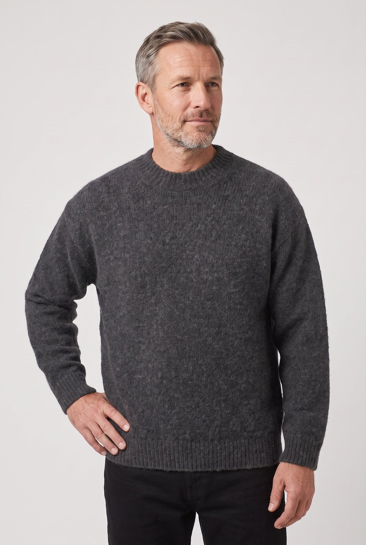 Classic Brushed Knit Crew Neck Sweater