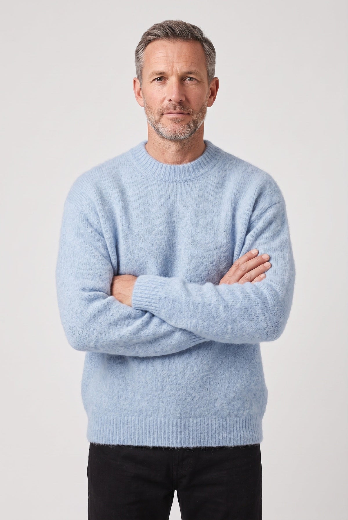 Classic Brushed Knit Crew Neck Sweater