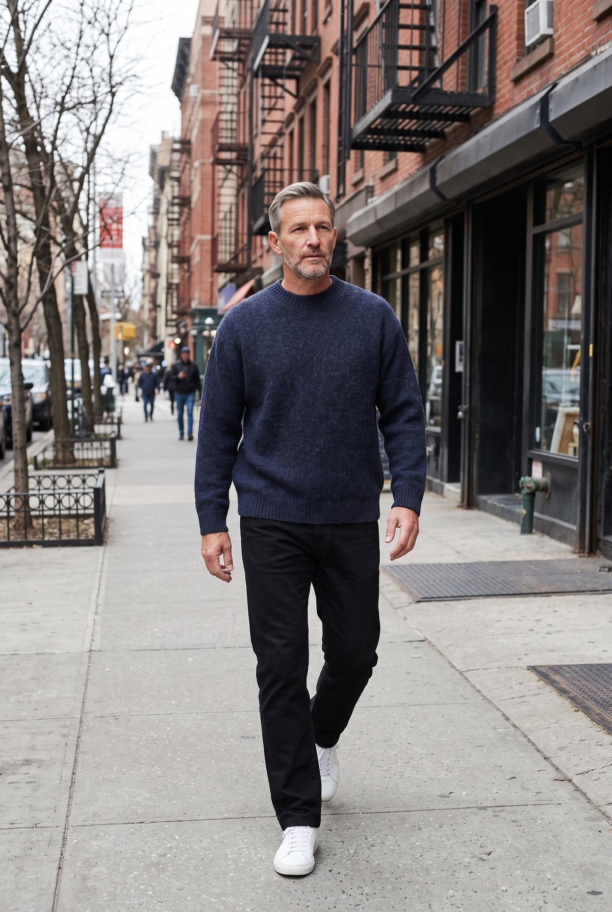 Classic Brushed Knit Crew Neck Sweater