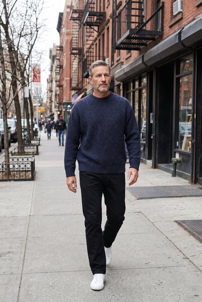 Classic Brushed Knit Crew Neck Sweater