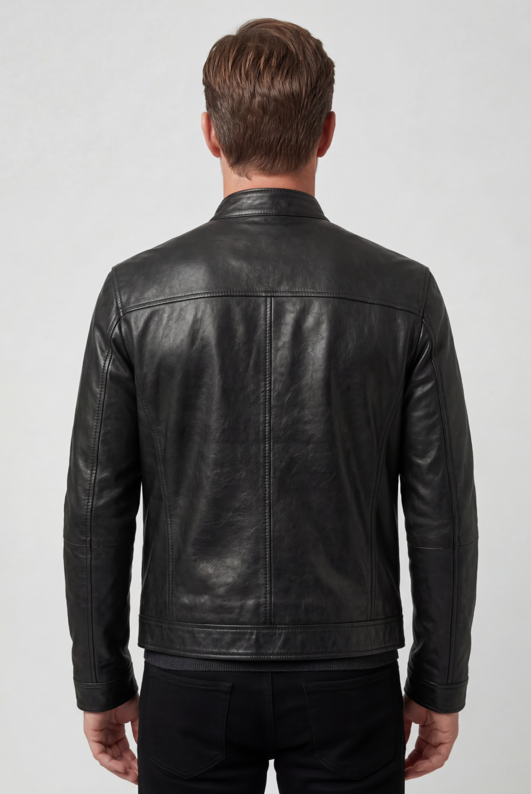 Classic Quilted Shoulder Leather-Look Jacket