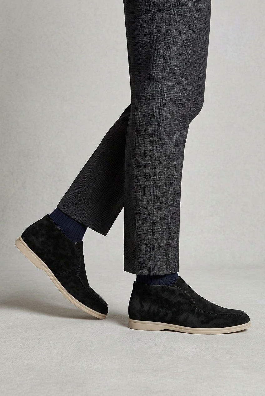 Classic Suede-Look High Top Loafers