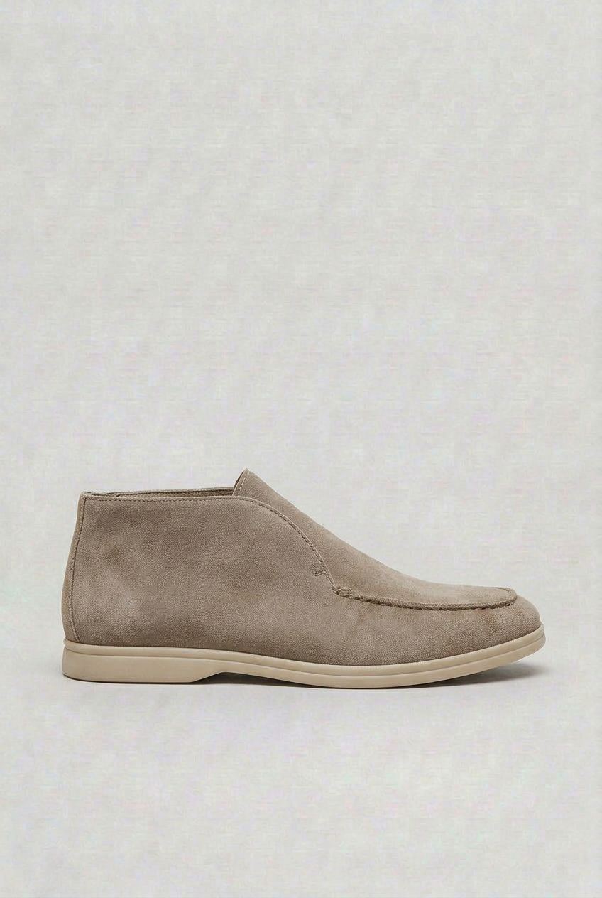 Classic Suede-Look High Top Loafers