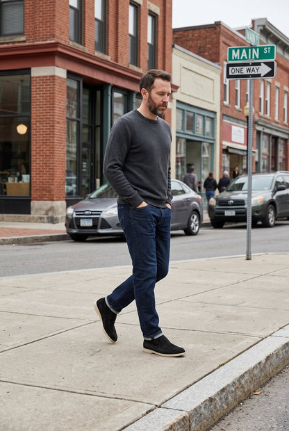 Classic Suede-Look High Top Loafers
