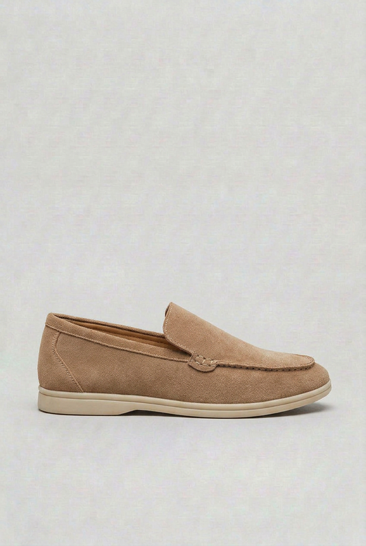Classic Moccasin Stitch Leather Loafers with Tonal Sole