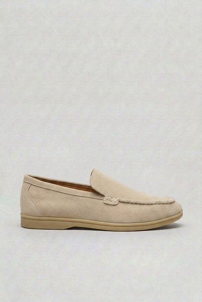 Classic Moccasin Stitch Leather Loafers with Tonal Sole