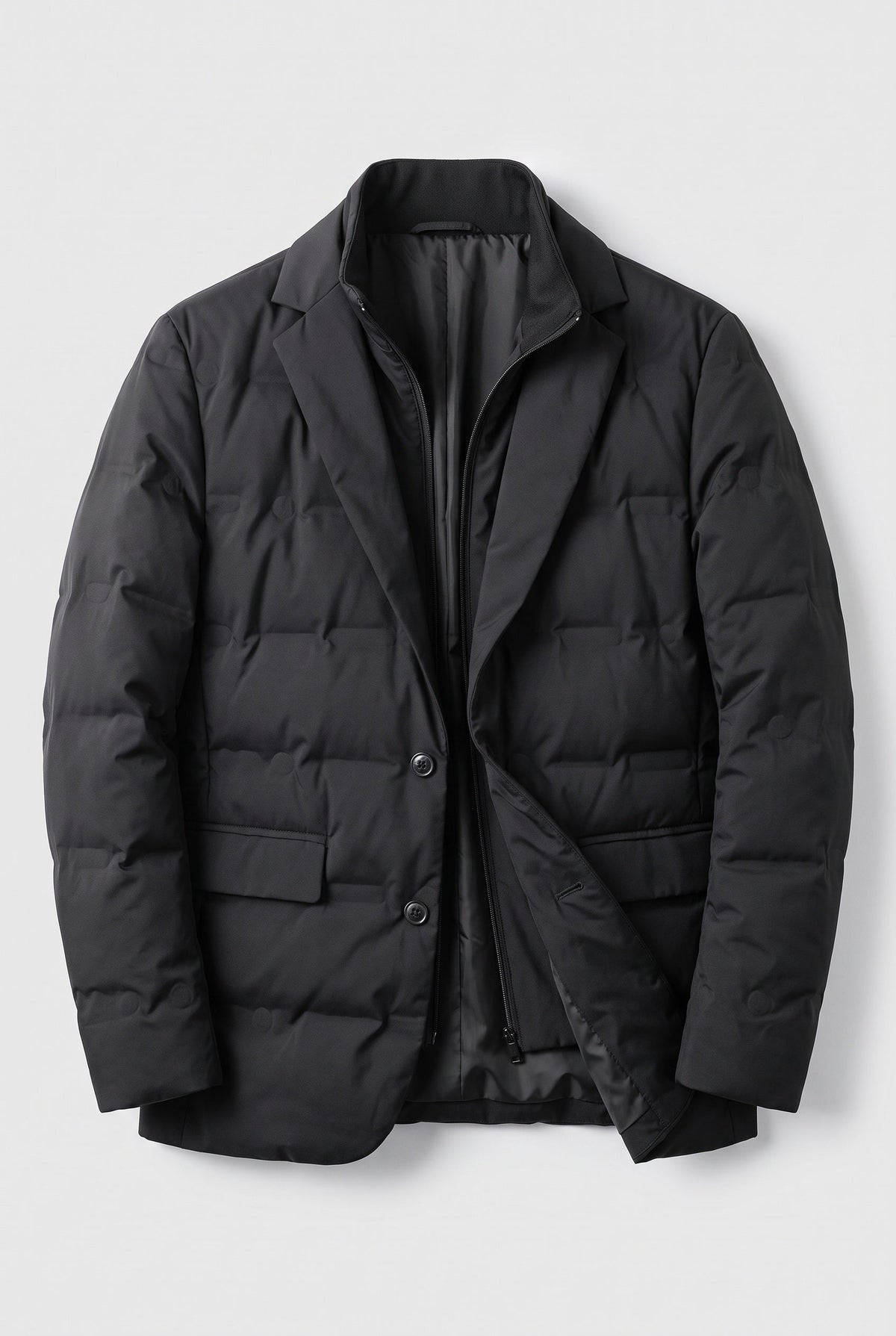Classic Quilted Two-Button Jacket with Flap Pockets