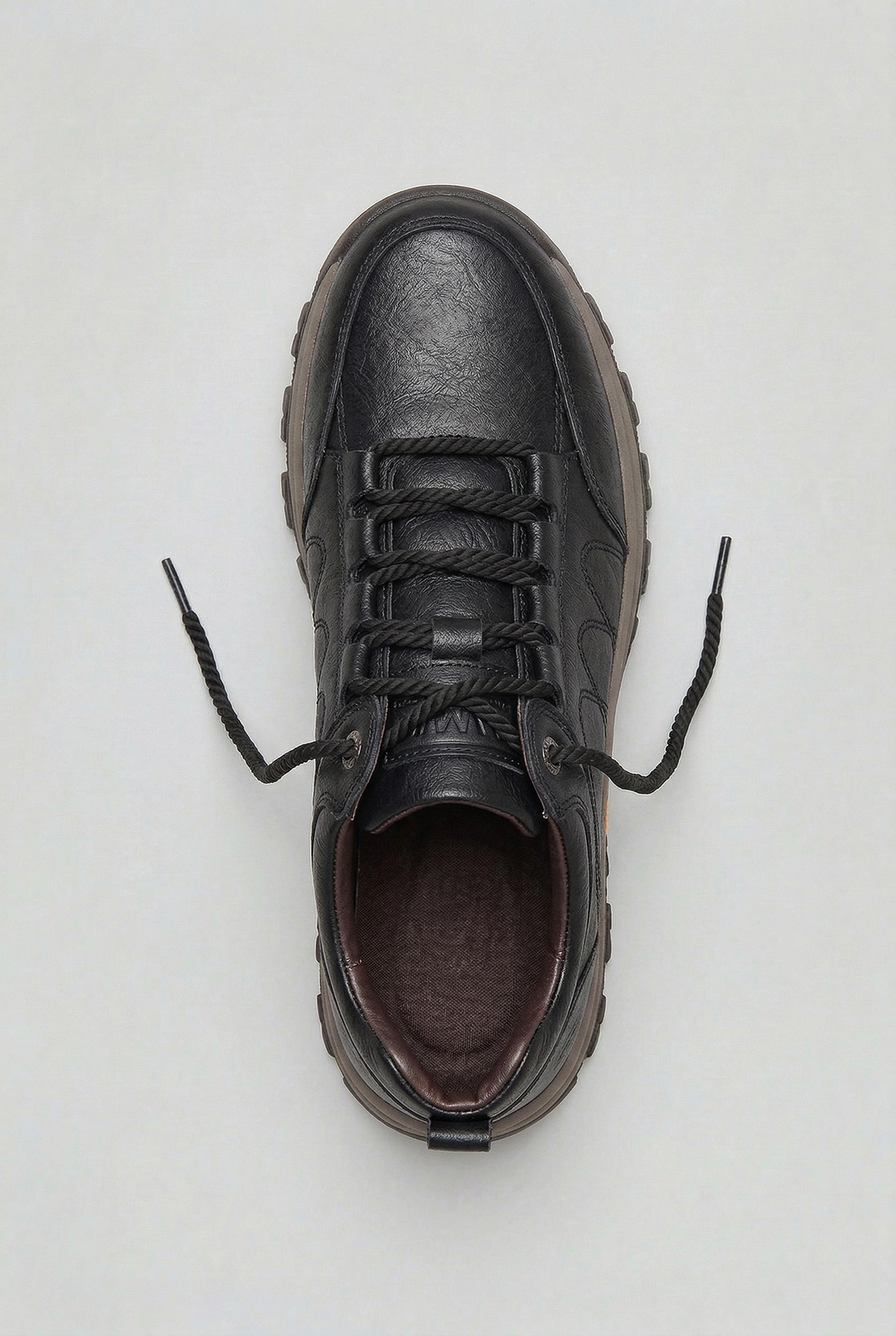 Classic Leather Lace-Up Shoes with Lug Sole