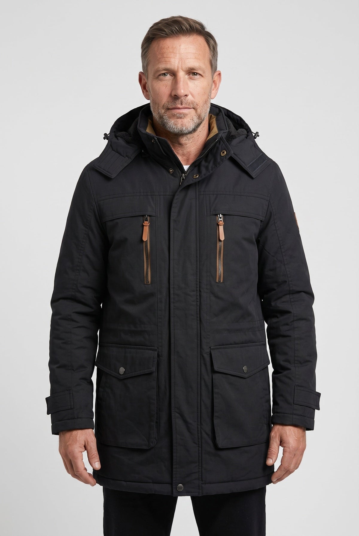Classic Fleece-Lined Detachable Hood Jacket for Winter