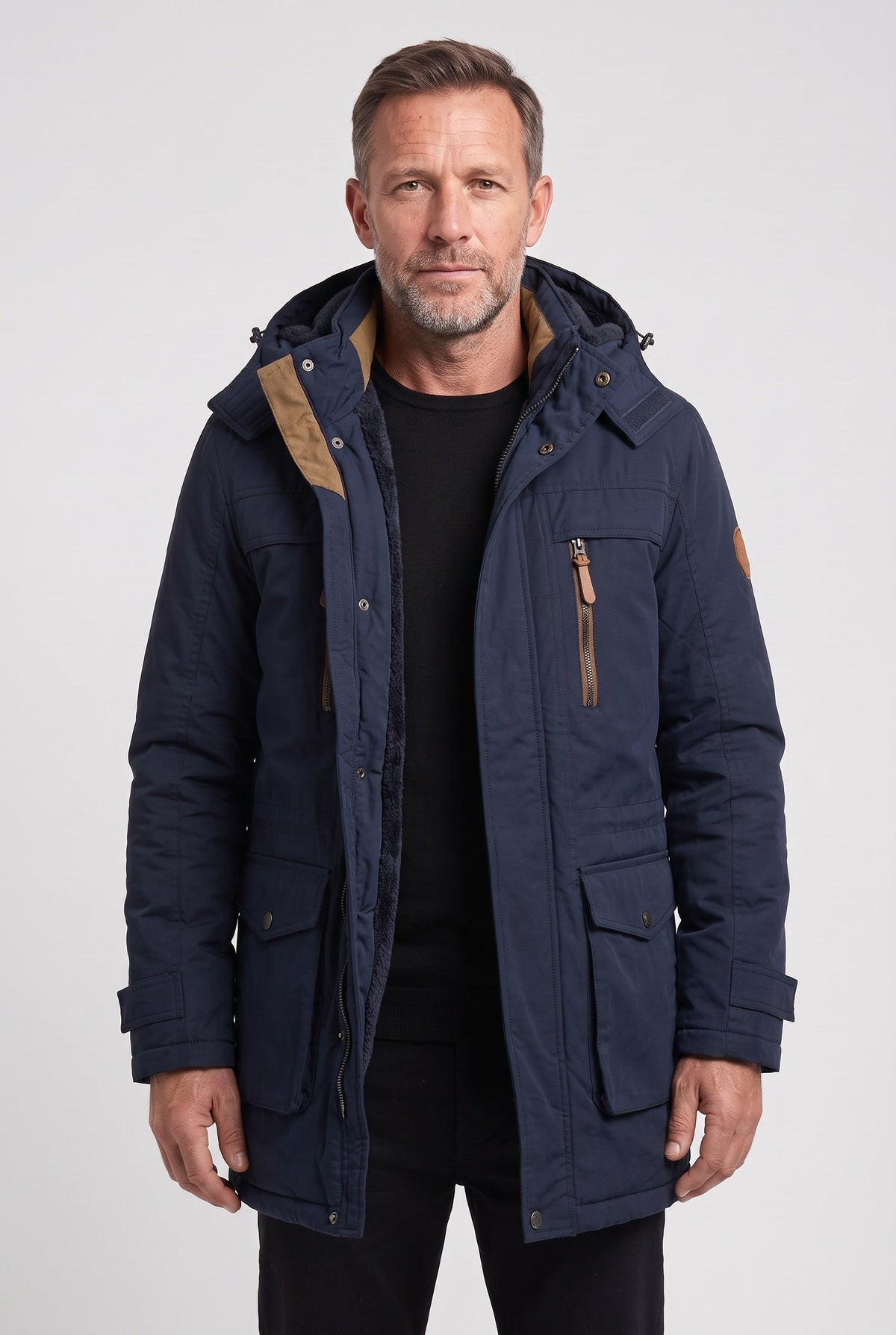 Classic Fleece-Lined Detachable Hood Jacket for Winter