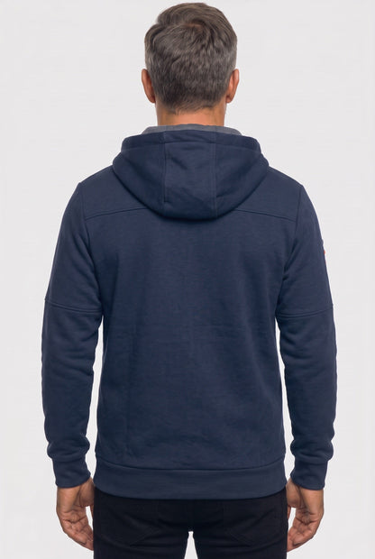 Casual Zip-Up Cotton Hoodie with Multiple Zipped Pockets