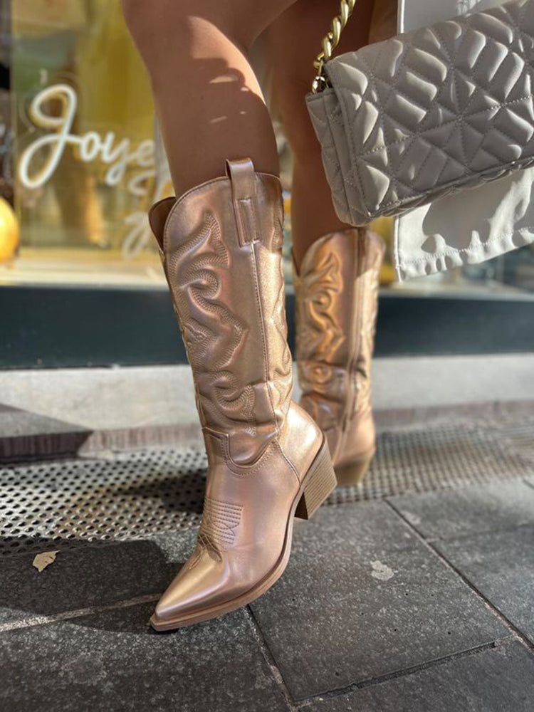 Western Chic Metal Ankle Boots