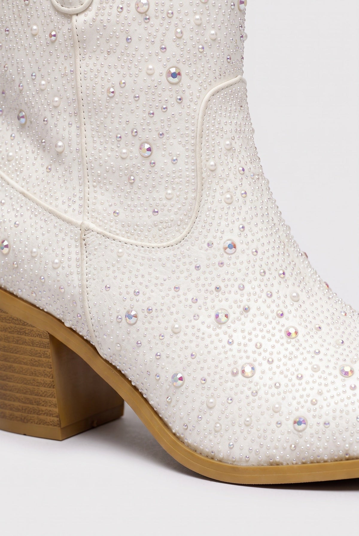 Stylish Embellished Leather Ankle Boots with Snip Toe