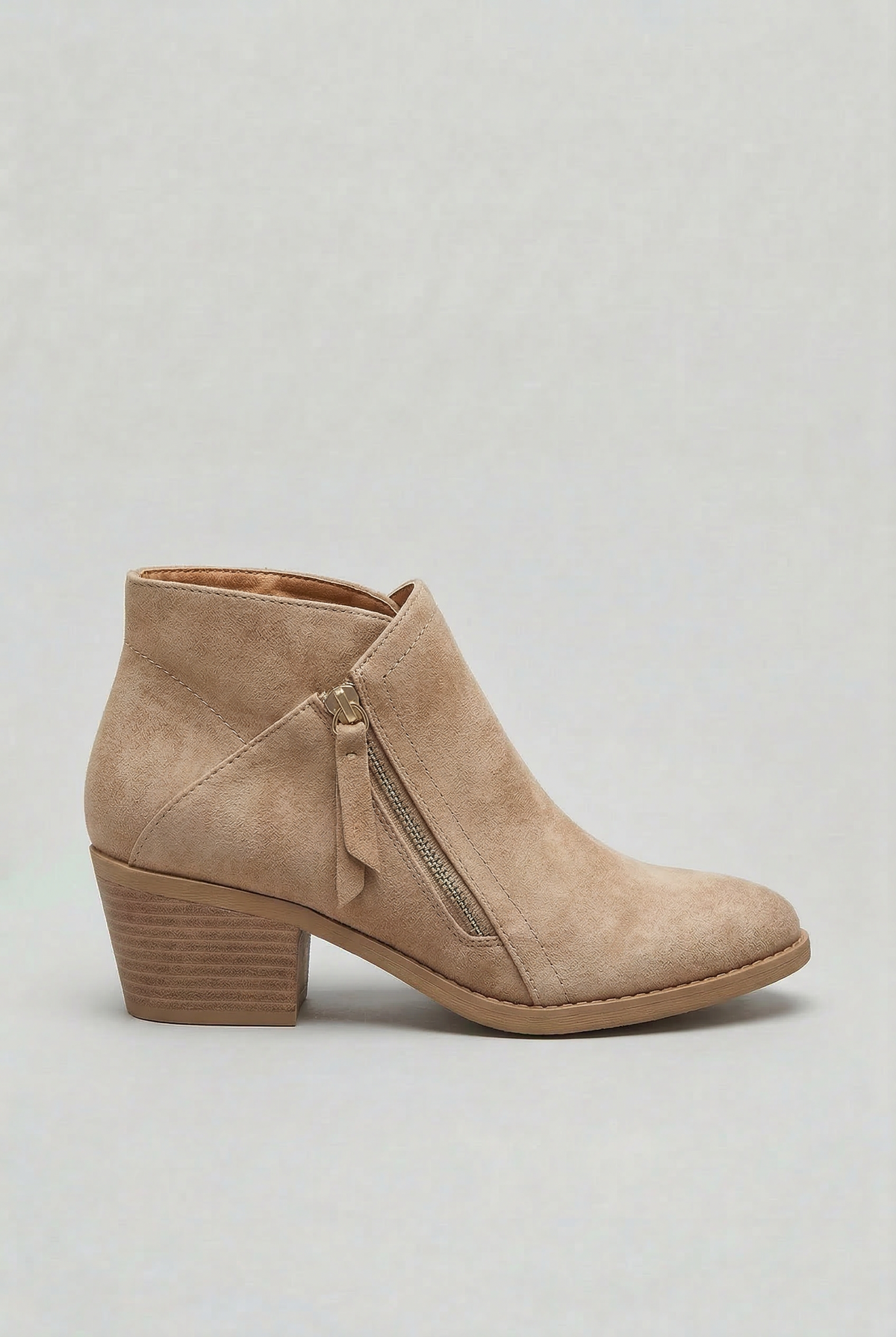 Classic Leather Ankle Boots with Side Zip and Block Heel