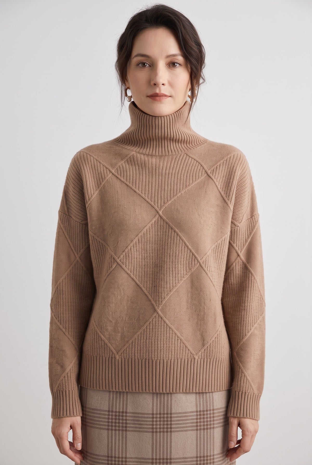 Classic Cable Knit Turtleneck Sweater
