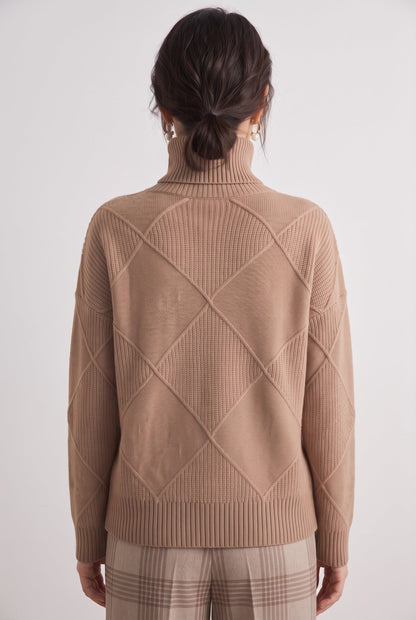 Classic Cable Knit Turtleneck Sweater